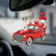 Saluki-Red Sports car-Two Sided Ornament