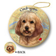 Map dog Ornament-Cockapoo (Buff) Porcelain Hanging Ornament
