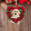 Labrador-Heart Wreath Two Sides Ornament