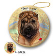 Map dog Ornament-Shar Pei Porcelain Hanging Ornament
