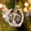 Beagle-Angel Hug Winter Love Two Sided Ornament
