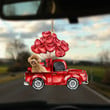 Poodle-Valentine Car Two Sides Ornament