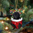 BLACK Goldendoodle-In Christmas Pocket Two Sides Ornament
