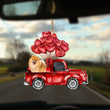 Pomeranian-Valentine Car Two Sides Ornament