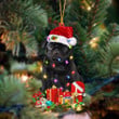 BLACK Pug 1-Dog Be Christmas Tree Hanging Ornament