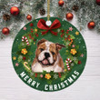 Ceramic Dog Christmas Ornament-English Bulldog Hanging Ornament