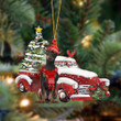 Miniature Pinscher 2-Christmas Car Two Sided Ornament