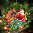 Papillon-Santa & dog Hanging Ornament