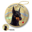 Map dog Ornament-Doberman (Black) Porcelain Hanging Ornament