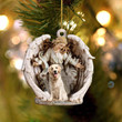 Labrador 3-Angel Hug Winter Love Two Sided Ornament