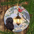 Long Haired Black Labrador-Cosy Light Ceramic Ornament