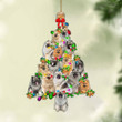 Keeshond-Christmas Tree Lights-Two Sided Ornament