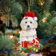 WHITE Toy Poodle-Dog Be Christmas Tree Hanging Ornament