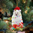WHITE Pomeranian-Dog Be Christmas Tree Hanging Ornament
