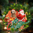 Golden Retriever-Santa & dog Hanging Ornament