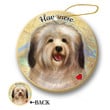 Map dog Ornament-Havanese (Cream) Porcelain Hanging Ornament