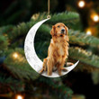 Golden Retriever 2-Sit On The Moon-Two Sided Ornament