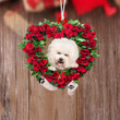 Bichon Frise-Heart Wreath Two Sides Ornament