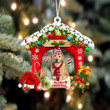Golden Retriever-Christmas House Two Sided Ornament