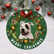 Ceramic Dog Christmas Ornament-American Bulldog Hanging Ornament