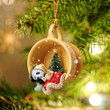 Panda Sleeping in a tiny cup Christmas Holiday-Two Sided Ornament
