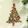 Long haired Dachshund-Christmas Tree Lights-Two Sided Ornament