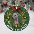 Ceramic Dog Christmas Ornament-Weimaraner Hanging Ornament