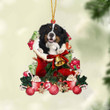 Bernese Mountain Dog 1-Red Boot Hanging Ornament