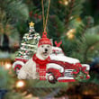 West Highland White Terrier-Christmas Car Two Sided Ornament