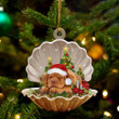 Dogue De Bordeaux3-Sleeping Pearl in Christmas Two Sided Ornament