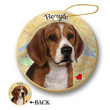 Map dog Ornament-Beagle Porcelain Hanging Ornament