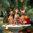 Vizsla-Christmas Dog Friends Hanging Ornament