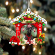 Great Dane 1-Christmas House Two Sided Ornament