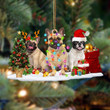 French Bulldog-Christmas Dog Friends Hanging Ornament