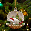 American Eskimo2-Sleeping Pearl in Christmas Two Sided Ornament