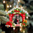 Bernese Mountain Dog-Christmas House Two Sided Ornament