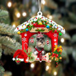 Schnauzer-Christmas House Two Sided Ornament