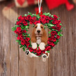 Basset Hound-Heart Wreath Two Sides Ornament