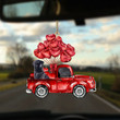 pug 2-Valentine Car Two Sides Ornament
