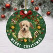 Ceramic Dog Christmas Ornament-Goldendoodle Hanging Ornament