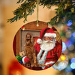 Irish Setters With Santa Christmas Ornament