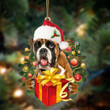 Boxer-Dogs give gifts Hanging Ornament