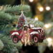 German shepherd 2-Christmas Truck Two Sided Ornament