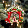 Boxer-Christmas House Two Sided Ornament