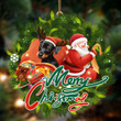 Dachshund-Santa & dog Hanging Ornament