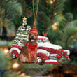 Staffordshire Bull Terrier 2-Christmas Car Two Sided Ornament