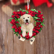 Golden Retriever-Heart Wreath Two Sides Ornament