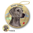 Map dog Ornament-Weimariner Porcelain Hanging Ornament