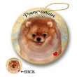 Map dog Ornament-Pomeranian (Orange) Porcelain Hanging Ornamen