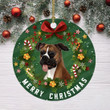 Ceramic Dog Christmas Ornament-Boxer (Uncropped) Hanging Ornament